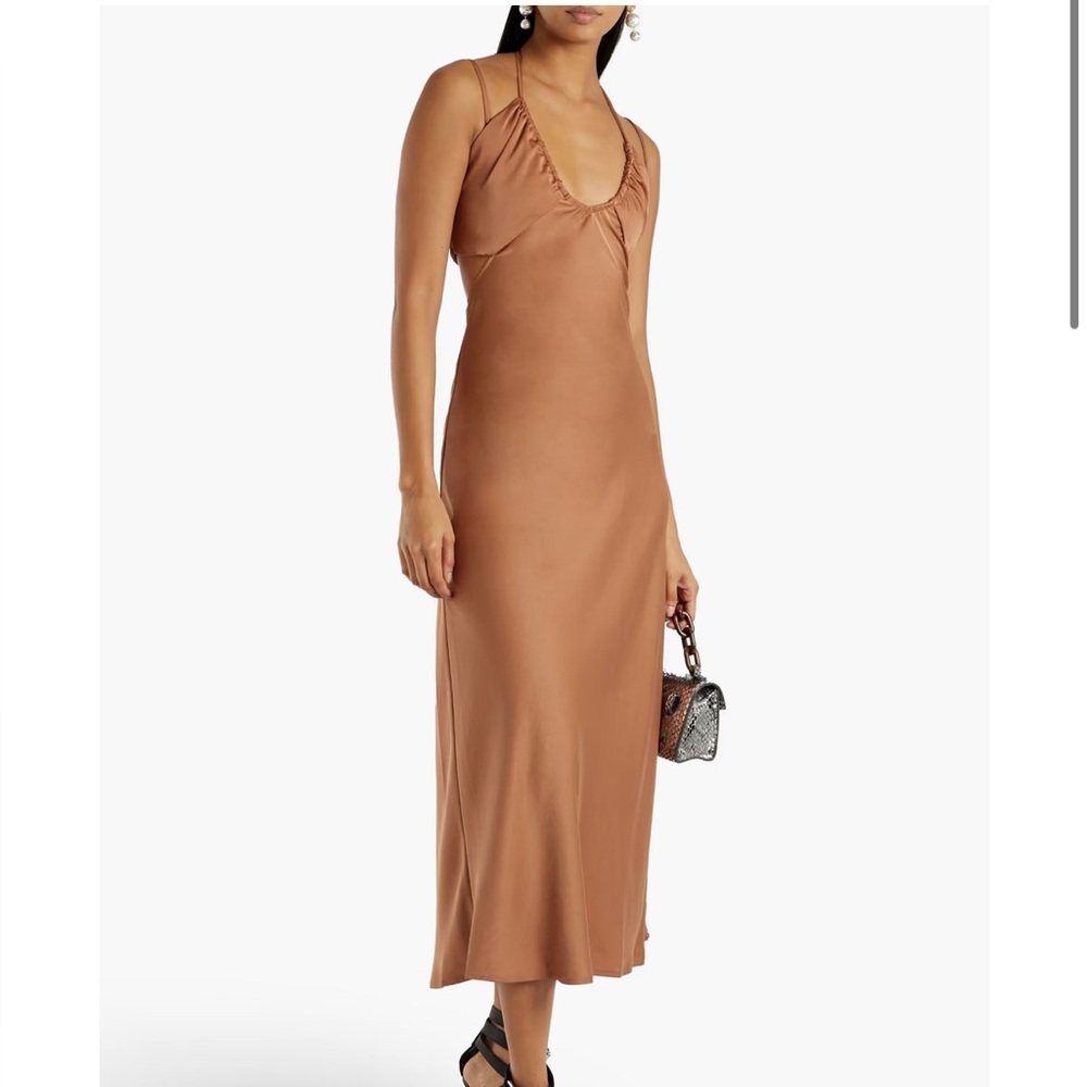 A.L.C.
Sienna cutout shirred satin midi dress